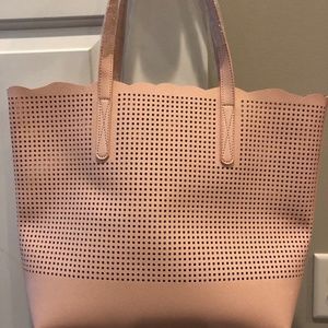 Neiman Marcus Blush Pink Perforated Tote Bag